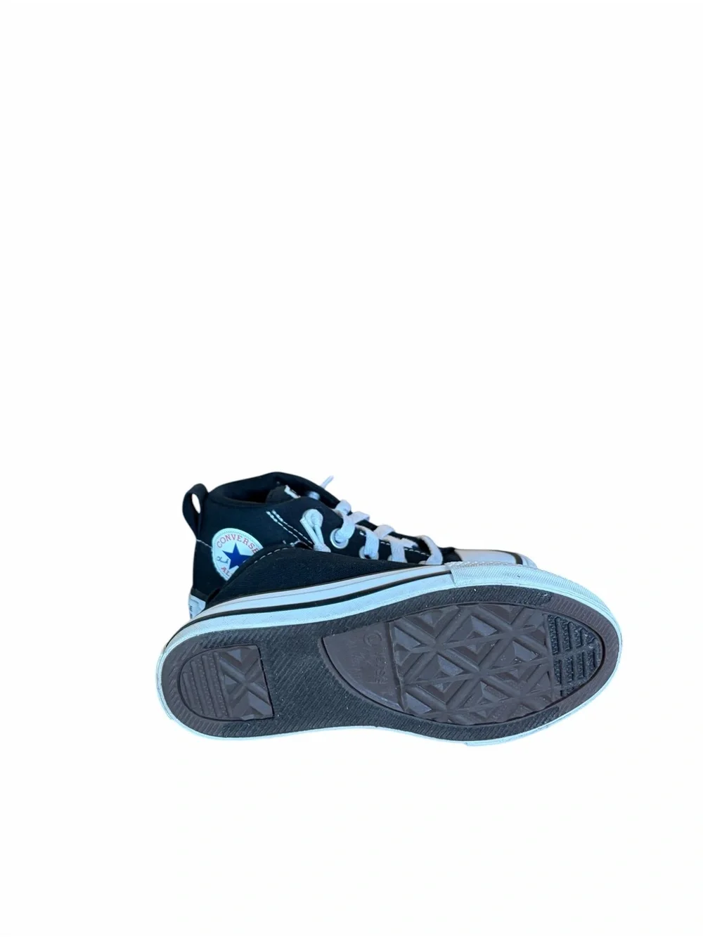 Converse Kids Chuck Taylor Black and White All Star Street Sneakers. Mid-Top.